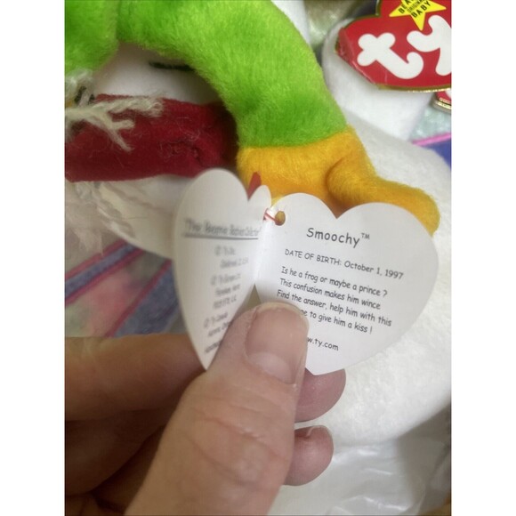 Original Ty Beanie Baby SMOOCHY The Frog Style 4039 1997 - Picture 3 of 9